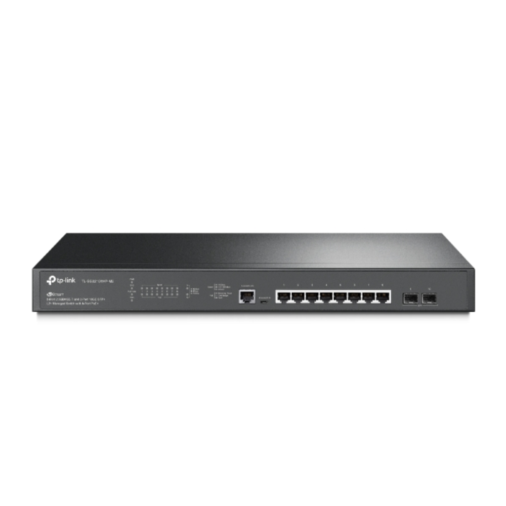 Switch TP-Link Jetstream 2 Puertos 10GE SFP+ 8 Puertos 2.5G Base-T POE+ 802.3AT/AF L2 L3 PoE 240Watts TL-SG3210XHP-M2
