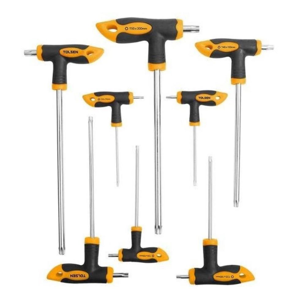 Set de 8 Piezas de Destornilladores Tolsen Mango T Llave Torx 20061