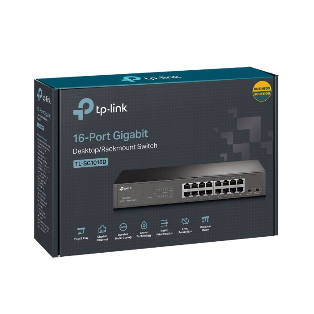 Switch TP-Link 16 Puertos Gigabit Rackeable TL-SG1016DE