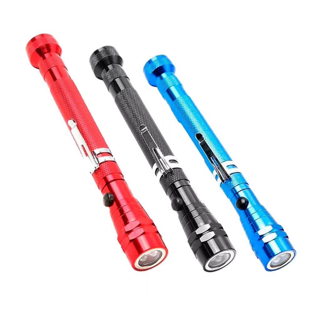 Linterna Tolsen con 3 LEDs Telescopica Tiene 2 Imanes a los extremos Bateria LR44 66011