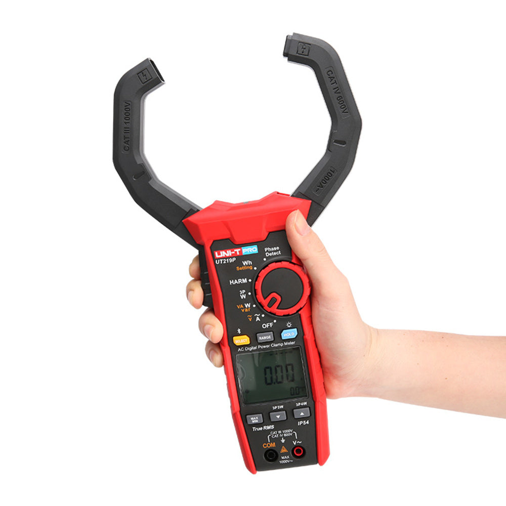 Pinza Uni-T mide Potencia Activa Reactiva Aparente Factor de Potencia Armonicos Volvaje AC Corriente AC UT219P