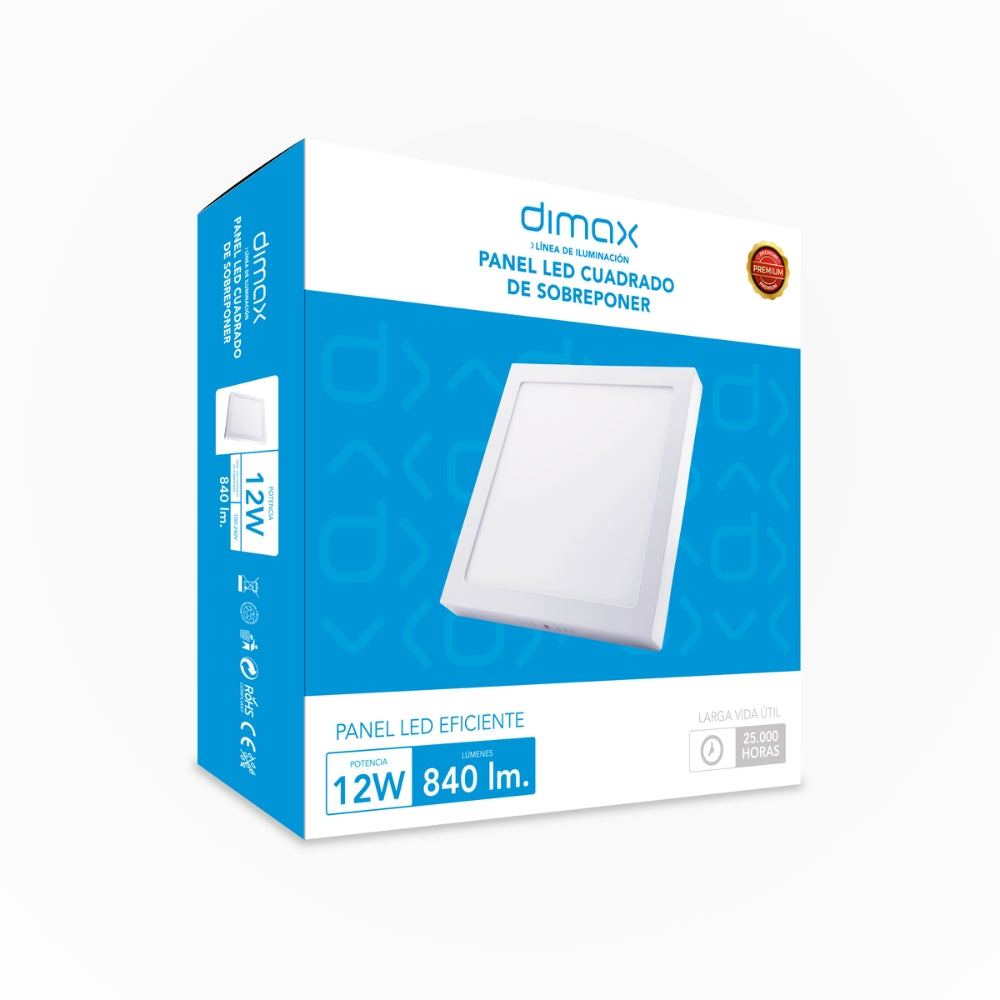Luz LED Dimax Redonda de Sobreponer 12W Luz Blanca 6500K S157
