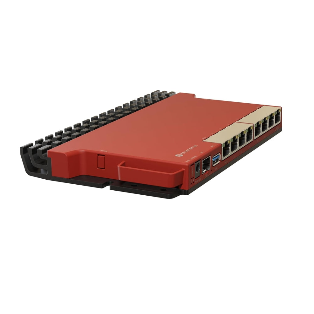Router Board Mikrotik 8 Puertos Gigabit + 1 Puerto SFP 2.5G CPU Dual Core 800MHz RAM 512MB PoE In/Out Licencia Nivel 5 Rackeable L009UiGS-RM