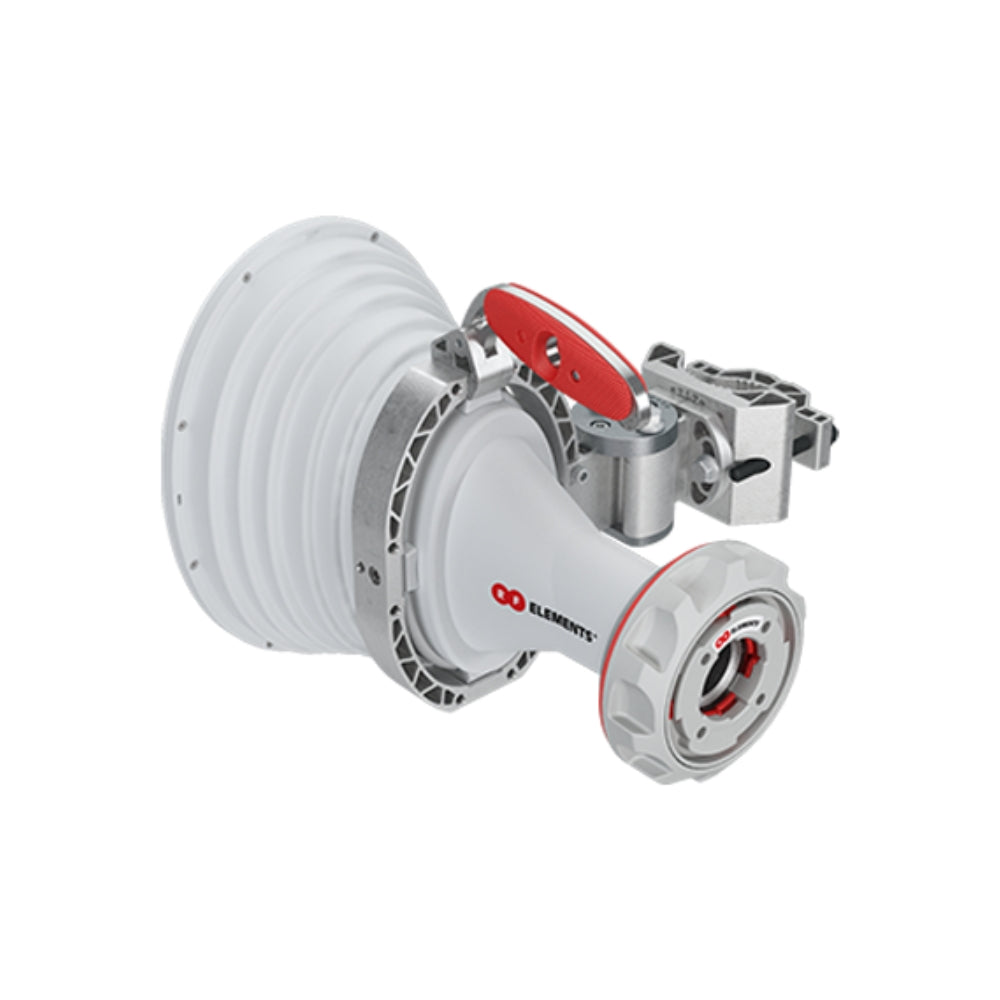 Antena RF Elements Horn Asimetrica con Conector Twistport Ganancia 20.5dBi Frecuencia 5180-6000 MHz TP de 30° para Grupos de AP de Alta Densidad IP55 AH2030-TP