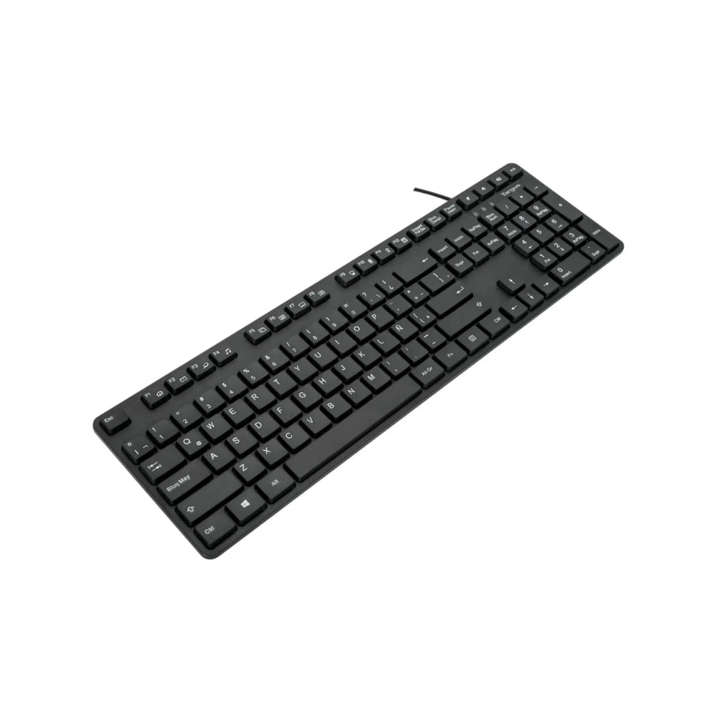 Teclado Targus USB en español Diseño Ergonomico Completo Qwerty 104 Teclas Estandar Corporativo Compatible con Windows y MAC AKB30ES