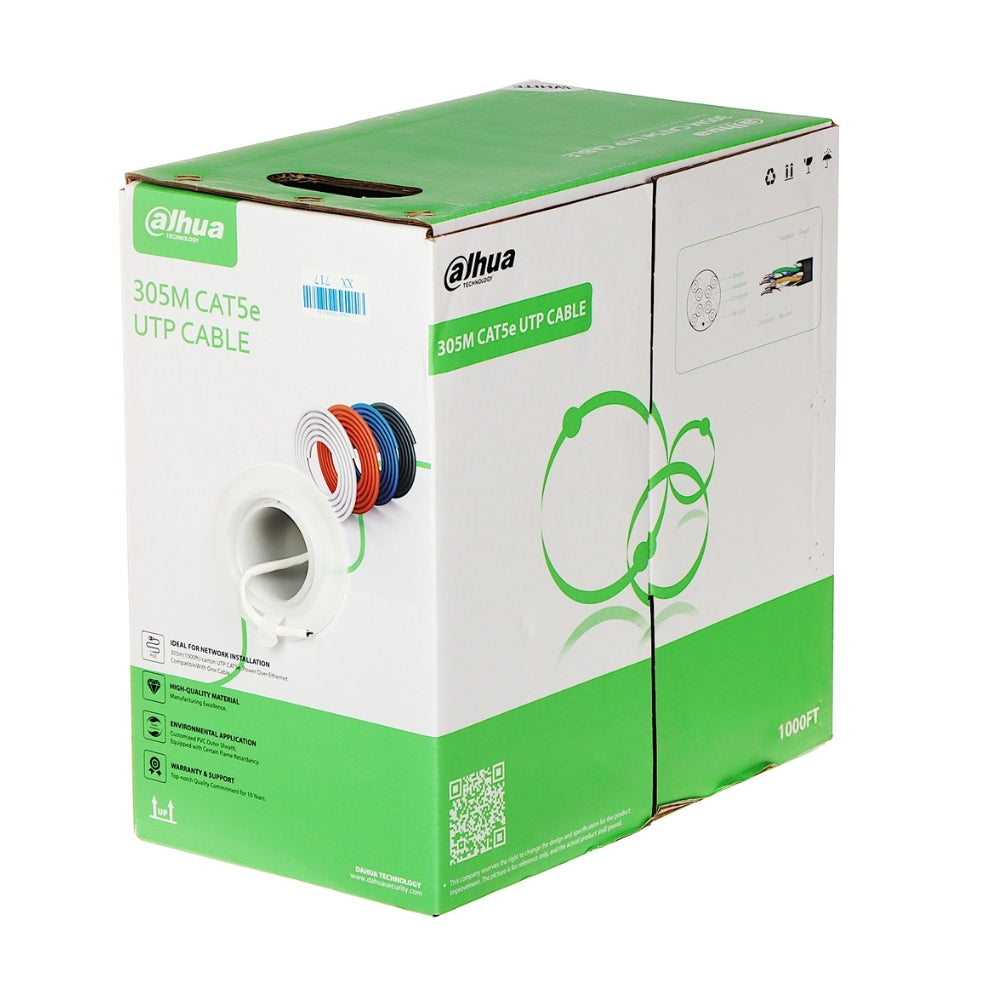 Rollo de 305 Metros Cable UTP Dahua Cat5E Aleacion 24AWG Material PVC FR DH-PFM922I-5EUN-C