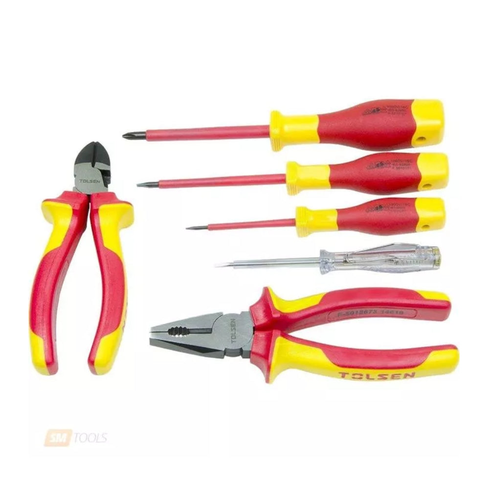 Set de 6 Herramientas Aisladas Tolsen para Uso Electrico V83306