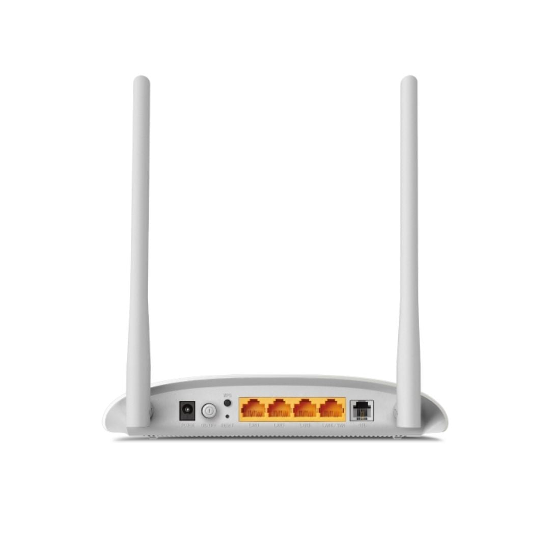 Modem Router Inalambrico TP-Link N300 ADSL2+ 2 Antenas Externas 5dBi 4xLAN 1xWAN QoS TD-W8961N