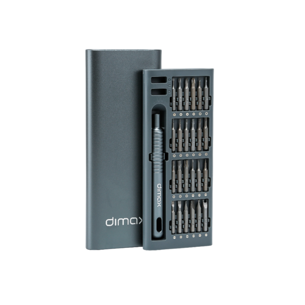 Destornilladores Dimax Kit 51en1 Estuche y Mango de Aleacion de Aluminio Magnetizador y Desmagnetizador incluido Y003