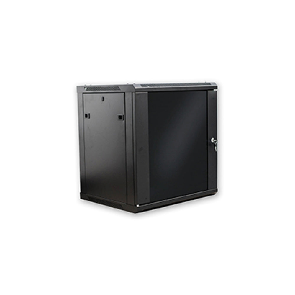 Gabinete Dimax 12U 635x450x600mm SOHO Puerta de Cristal Capacidad 60Kg Norma ROHS color Negro C752