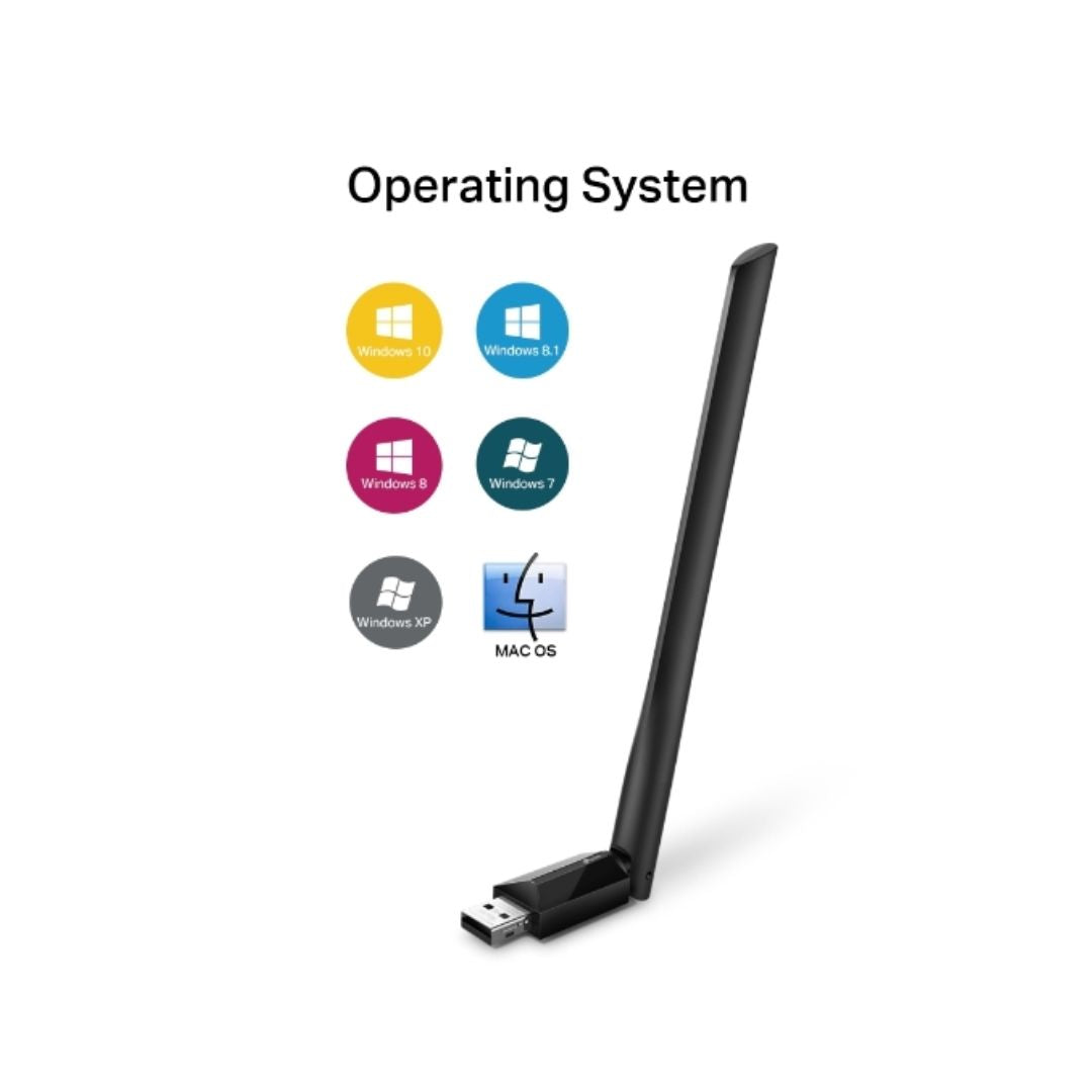 Adaptador USB a WiFi TP-Link AC600 Doble Banda Antena de 5dBi MultiDireccional ARCHER T2U PLUS