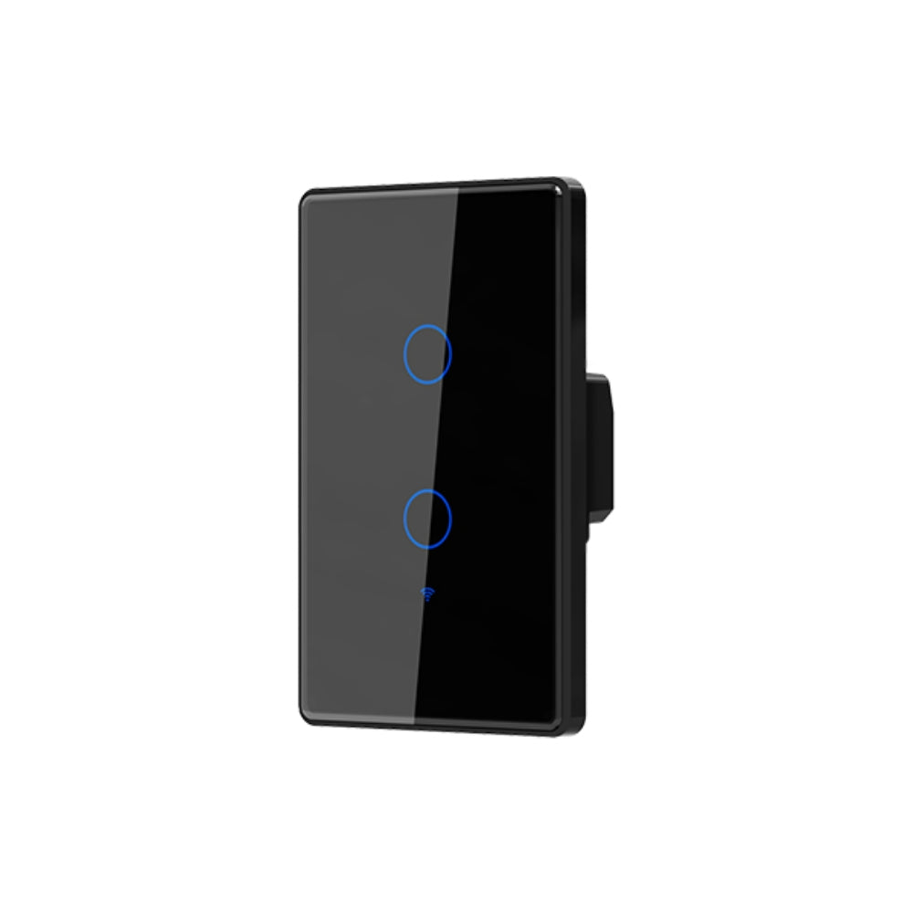 Interruptor Dimax de 2 Puntos Smart WiFi 2.4GHz Control por Voz Alexa y Google color Negro H361