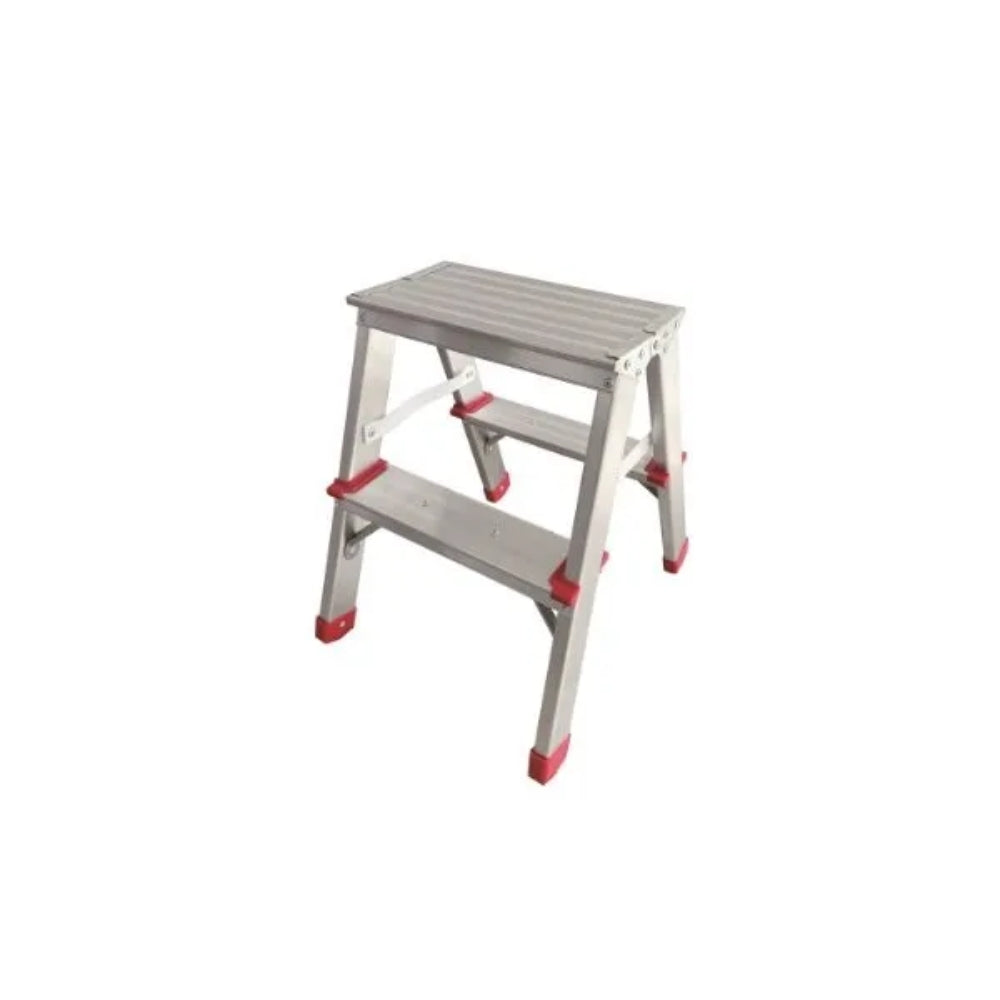 Escalera Dimax de ALuminio de 2 Peldaños Banqueta Altura 45cm Peso Maximo 100Kg R-17702