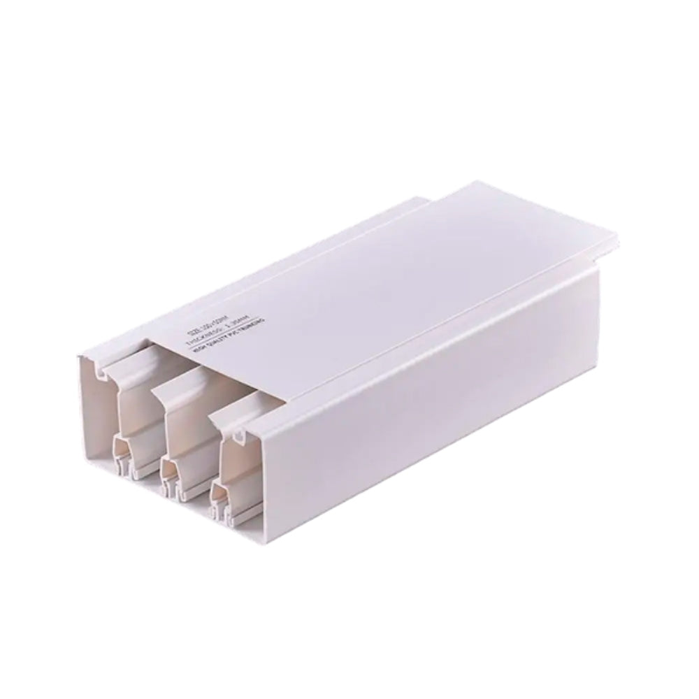 Cable Canal Dimax PVC de 2 Vias 50x100mm Paquete de 2 Unidades Longitud 2 Metros color Blanco S121