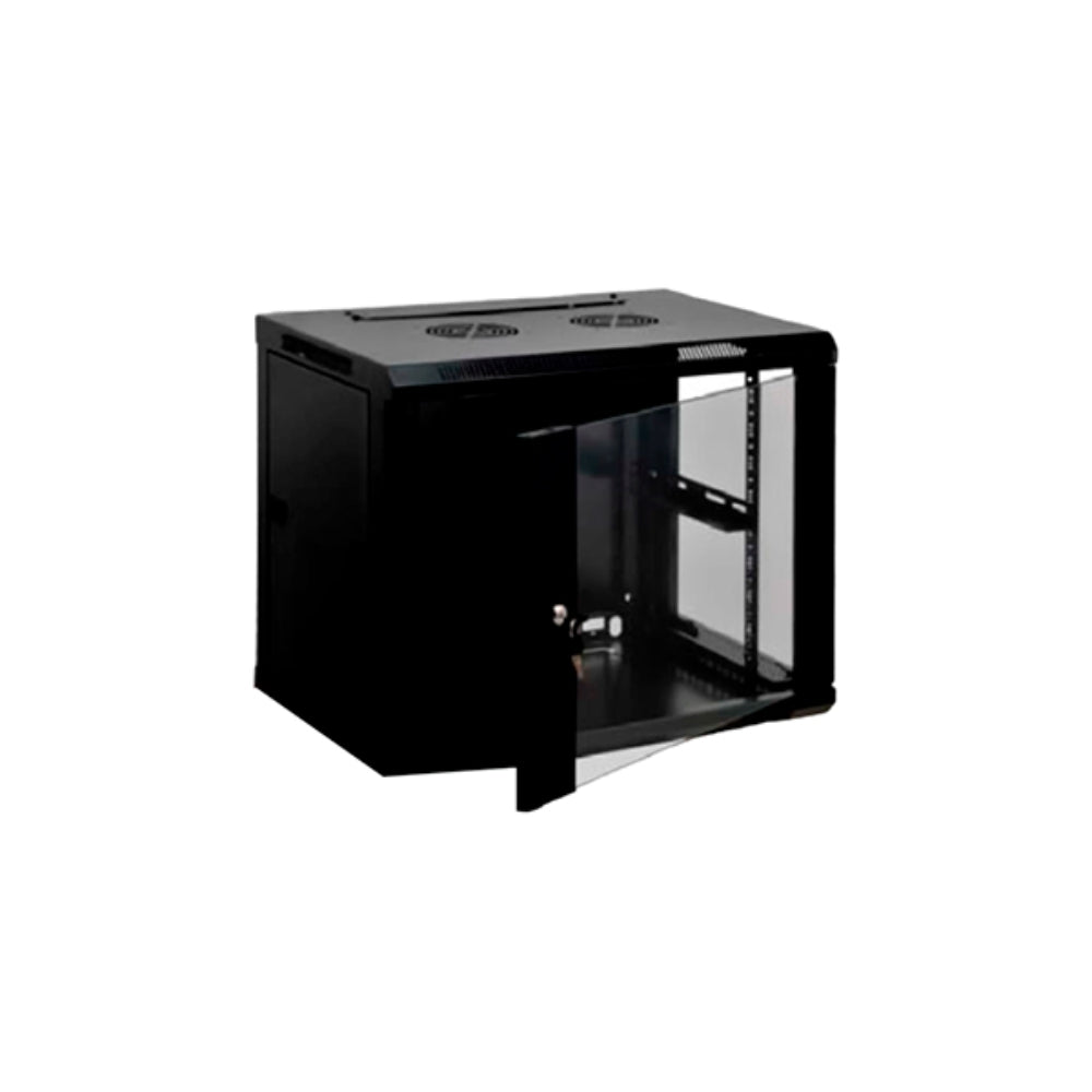 Gabinete Dimax 4U 246x450x600mm SOHO Puerta de Cristal Capacidad 60Kg Norma ROHS color Negro C749