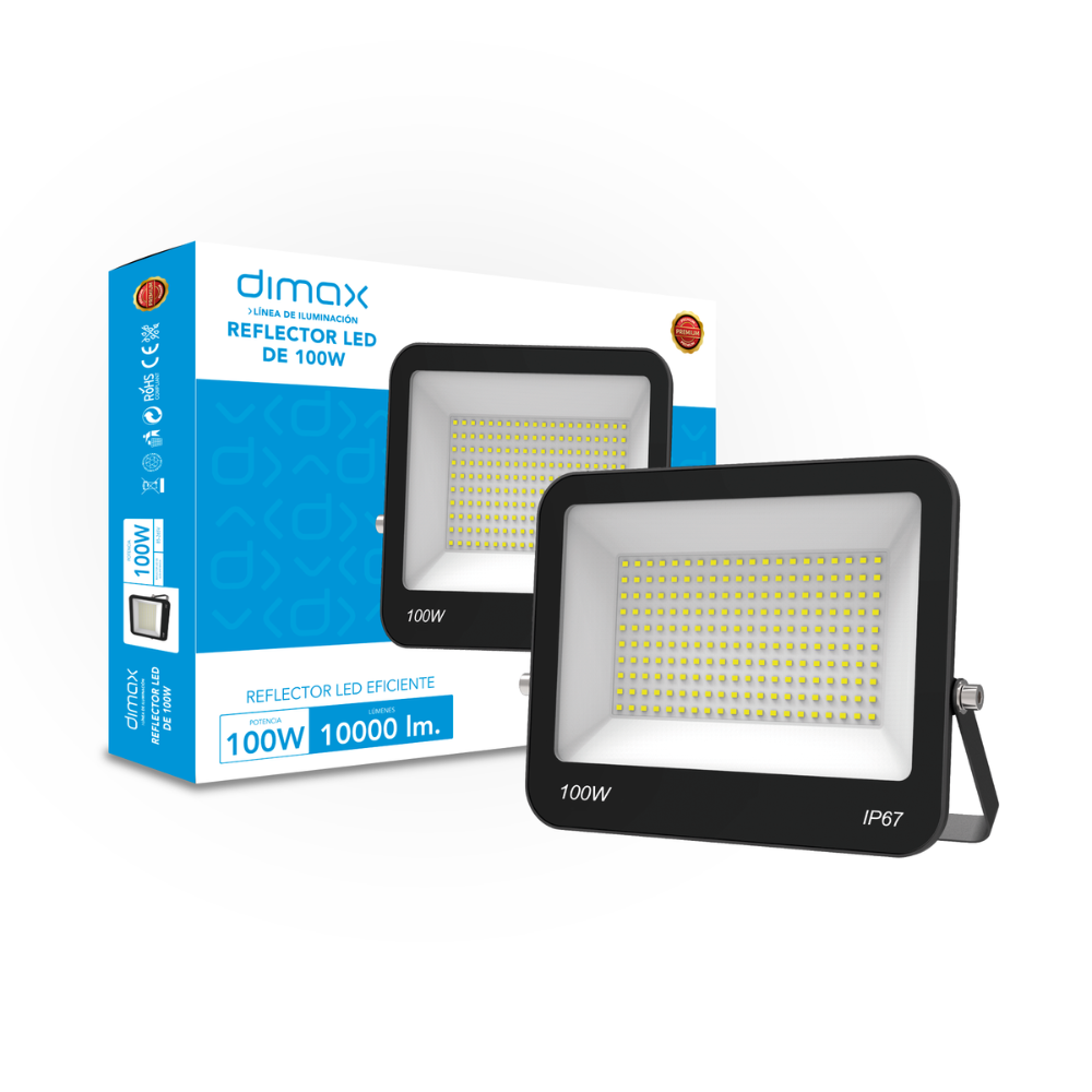 Reflector Dimax 100W de ALuminio para uso en Exterior IP67 S167