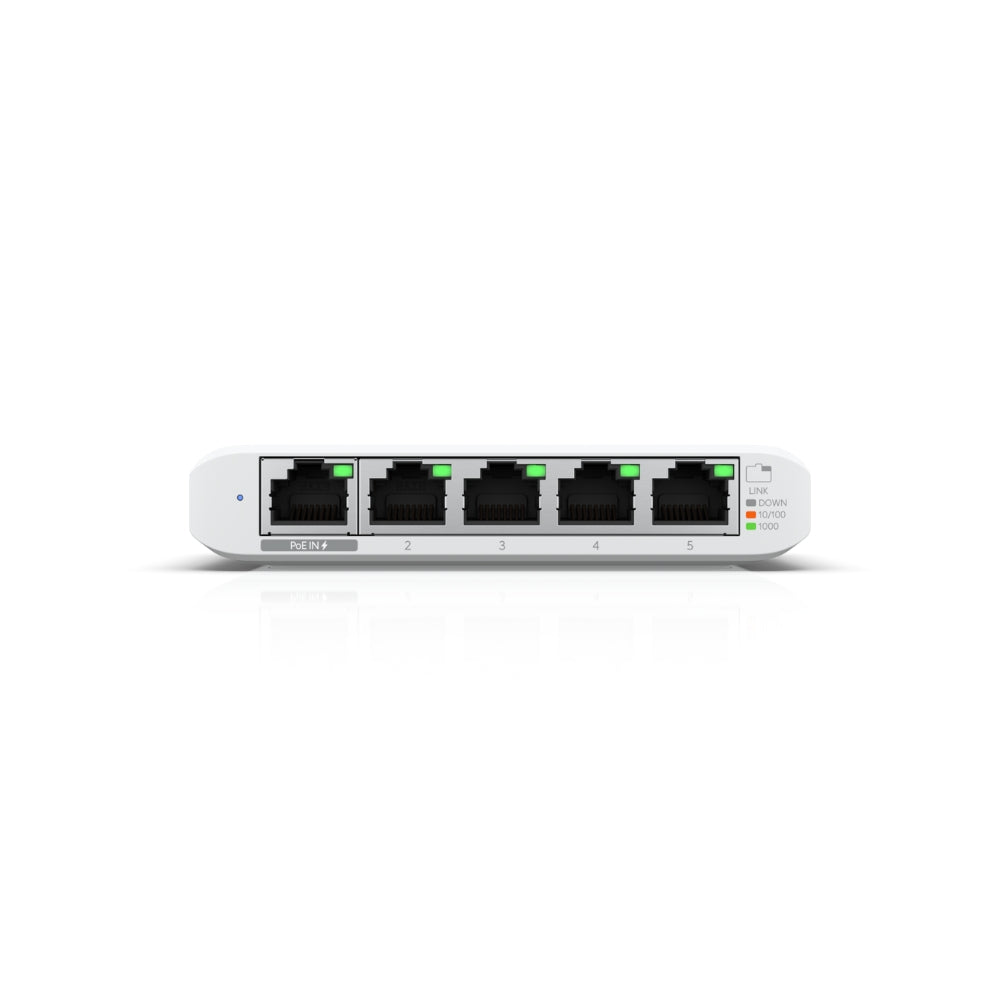 Switch Ubiquiti Flex 5xGigabit 1xPuerto AT/PoE Switching 10Gbps Consumo Total 46Watts Capa 2 UB-USW-Flex-MINI