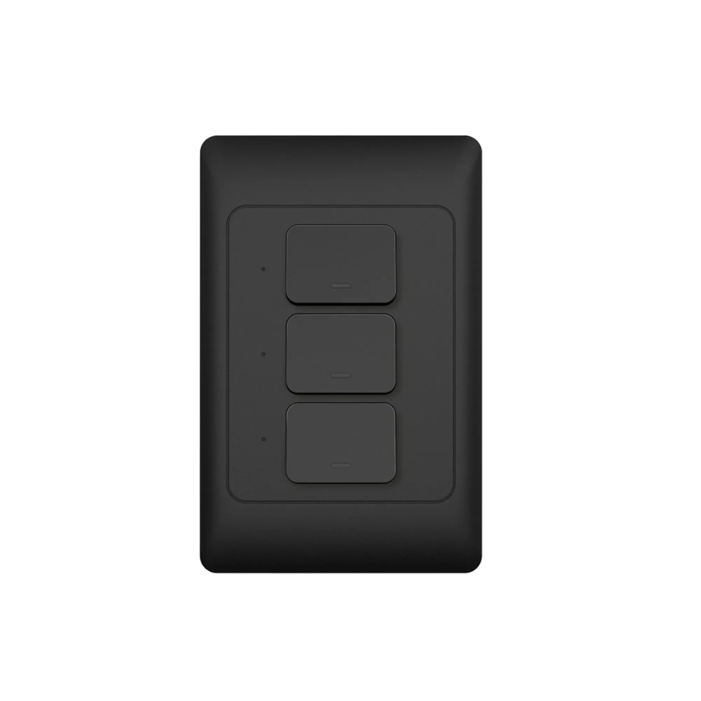 Interruptor Dimax de 3 Puntos Smart WiFi 2.4GHz Control por Voz Alexa y Google color Negro H349