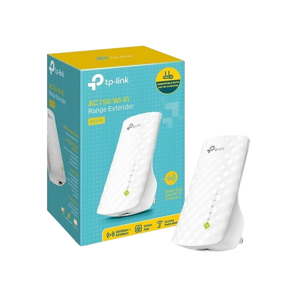 Extensor de Cobertura TP-Link AC750 WiFi 2.4 y 5.0GHz 1 Puerto Ethernet 3 Antenas Internas Modo AP RE200