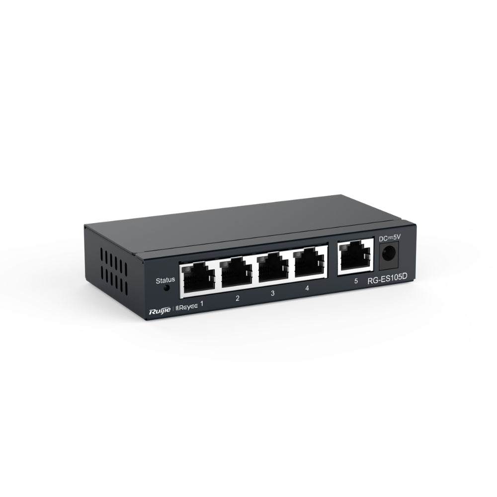 Switch Ruijie Reyee de 5 puertos 100 Mbps Carcasa Metalica RG-ES105D