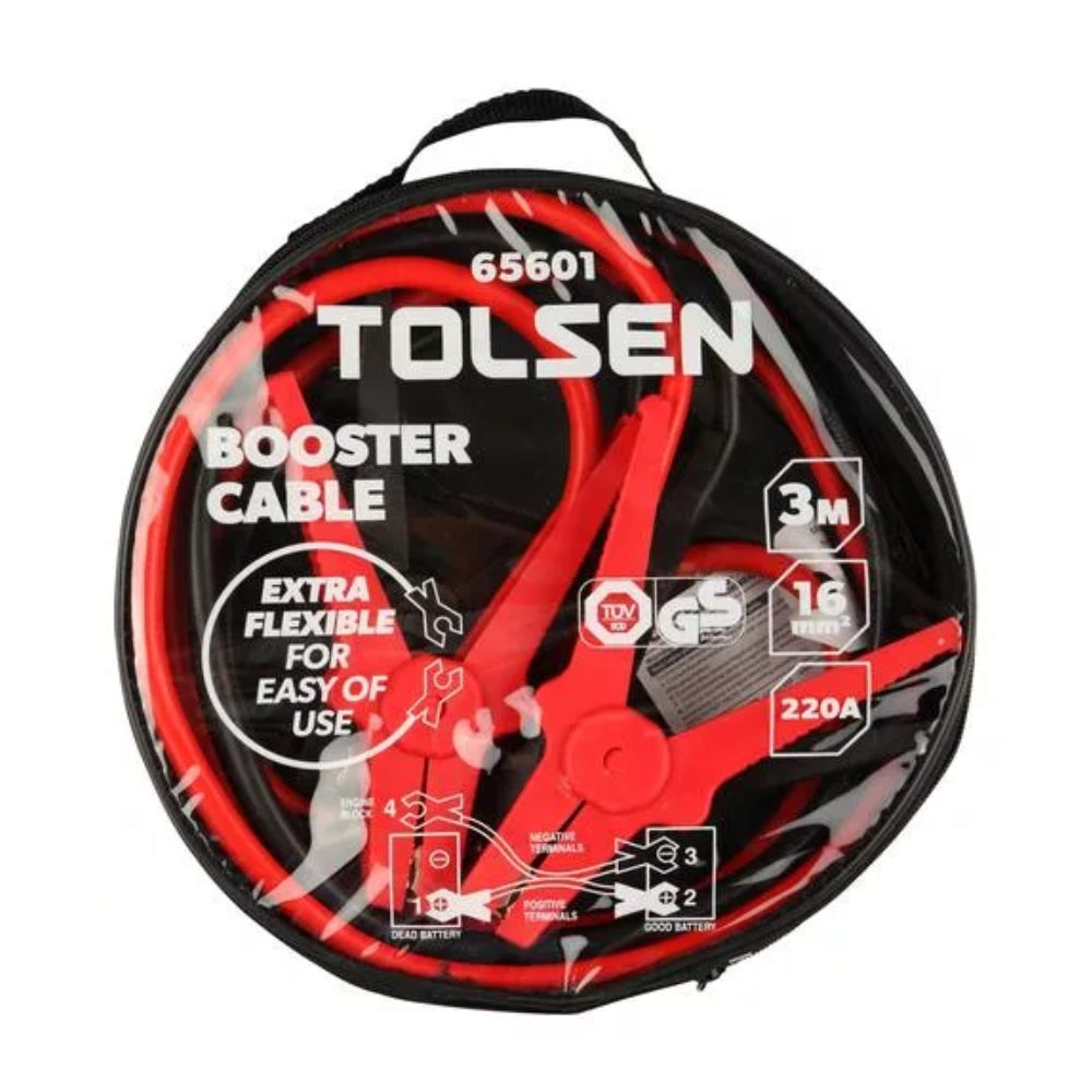 Cable pasa Corriente Tolsen de 3metros Cable de 16mm2 65601