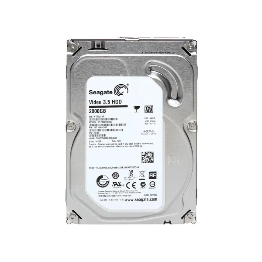 Disco Duro Seagate Pipeline 2TB 5900RPM Cache 64MB Sata 6Gbps 3.5” Funciona 24/7 Reempaquetado ST2000VM003