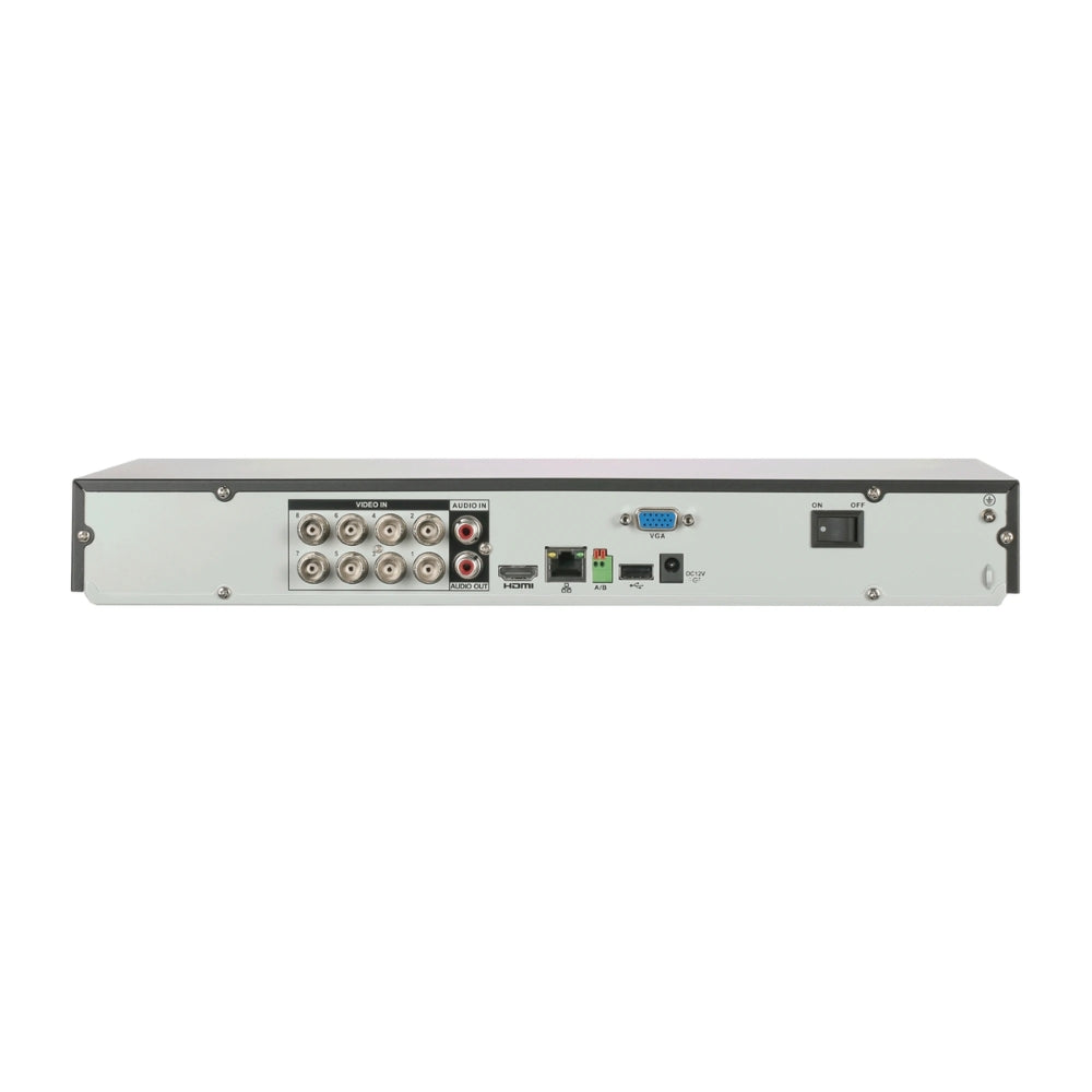 Grabador Dahua Pentahibrido de 8 Canales 4K Hasta 16ch IP max 8MP Funcion IoT&POS Rec. Facial SMD Plus Proteccion Perimetral 2xHDD hasta 16TB 1xHDMI 1xVGA 1xUSB 1xRS485 XVR5208AN-4KL-I3