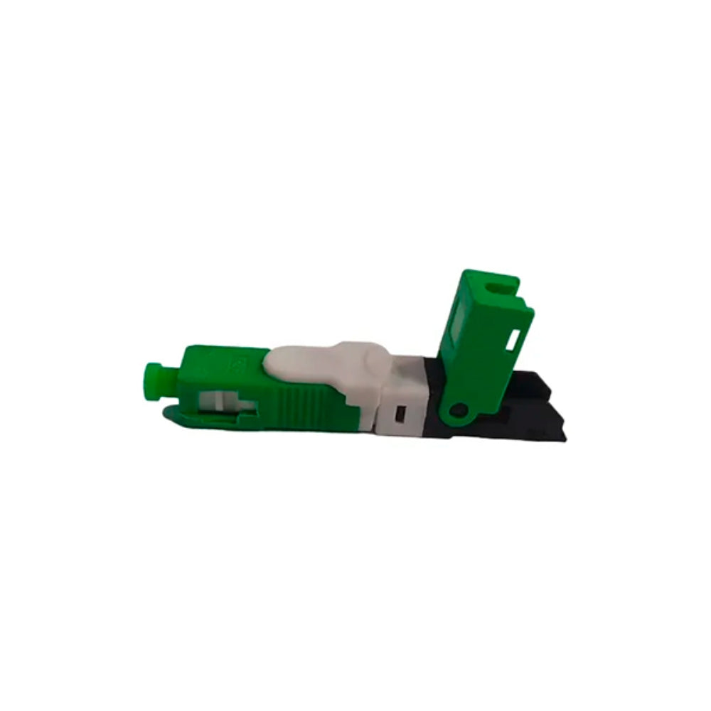 Conector Mecanico de Fibra Optica Dimax a Presion SC UPC Compatible con FO Drop SM MM Perdida <= 0.5 Reutilizable hasta 10 Veces color Verde C840