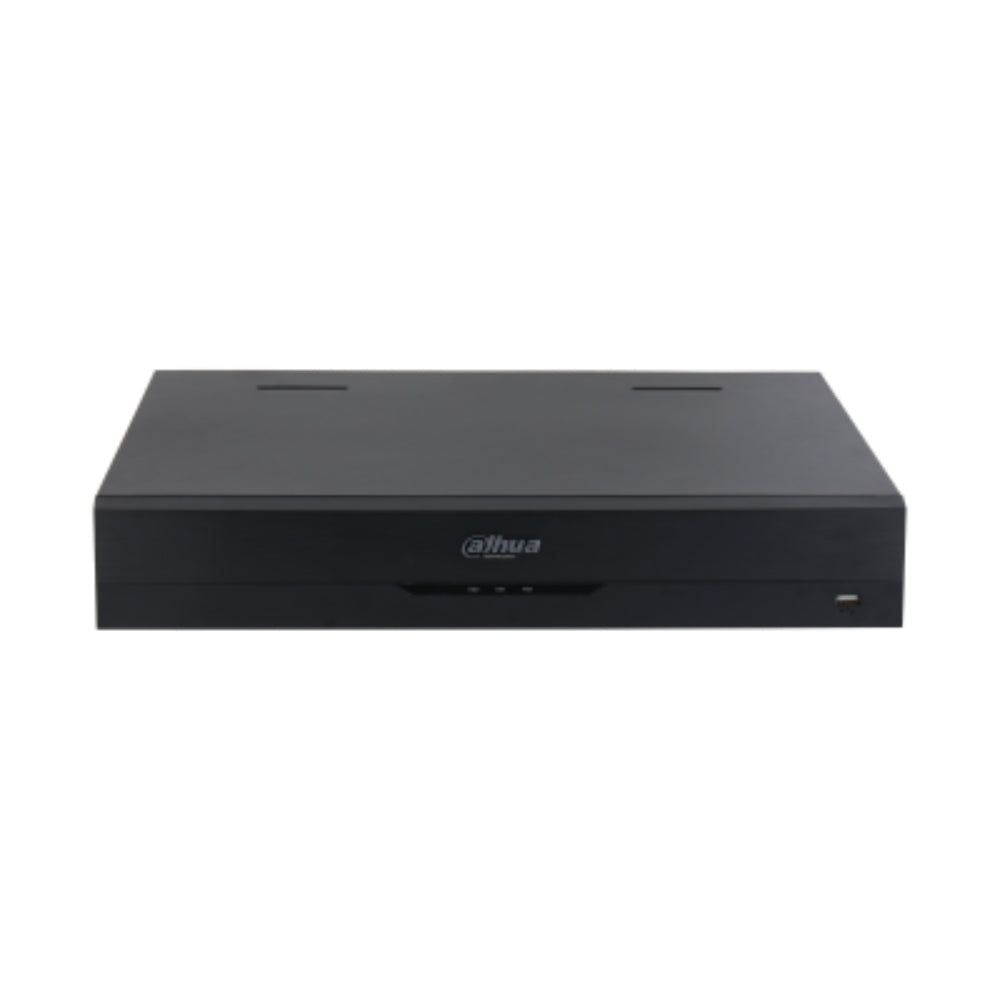 Grabador IP Dahua de 16 Canales Wizsense Soporta 4xHDD hasta 16TB Max 384Mbps SMD Plus Proteccion perimetral Deteccion y Reconocimiento Facial ANPR 1xRS-232 1xRS-485 3xUSB DHI-NVR5416-EI
