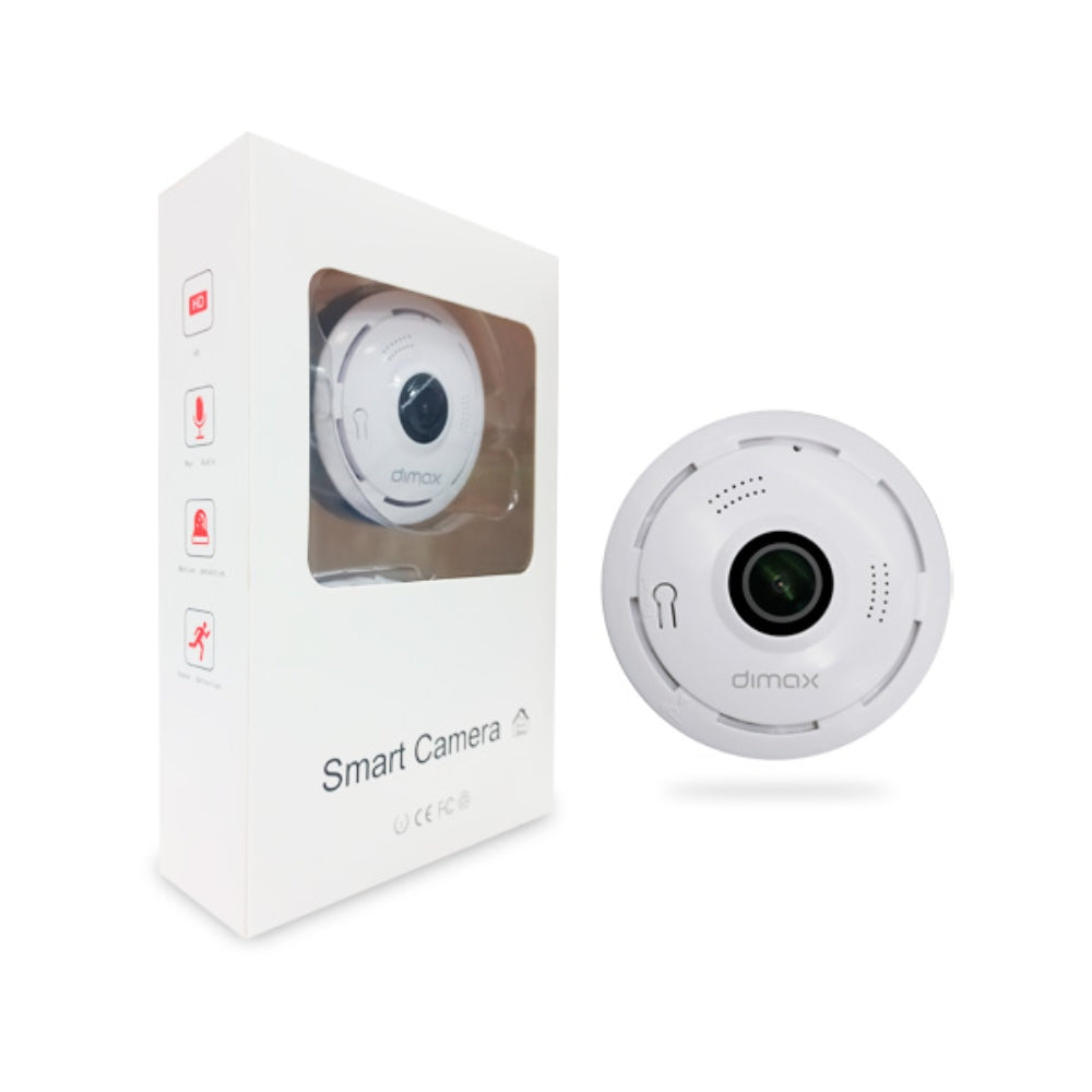 Camara Dimax Panoramica para Interior 3MP Audio 2 Vias Angulo 360 grados Micro SD hasta 128GB Vision Nocturna G106
