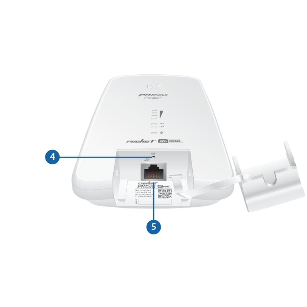 Radio Ubiquiti Rocket Prism AC Gen2 Airmax 5GHz 500+ Mbps Ancho de Canal 80Mhz 256AQM Sincronizacion GPS 1xEthernet Gigabit Gestion de Radio Air OS UB-RP-5AC-GEN2