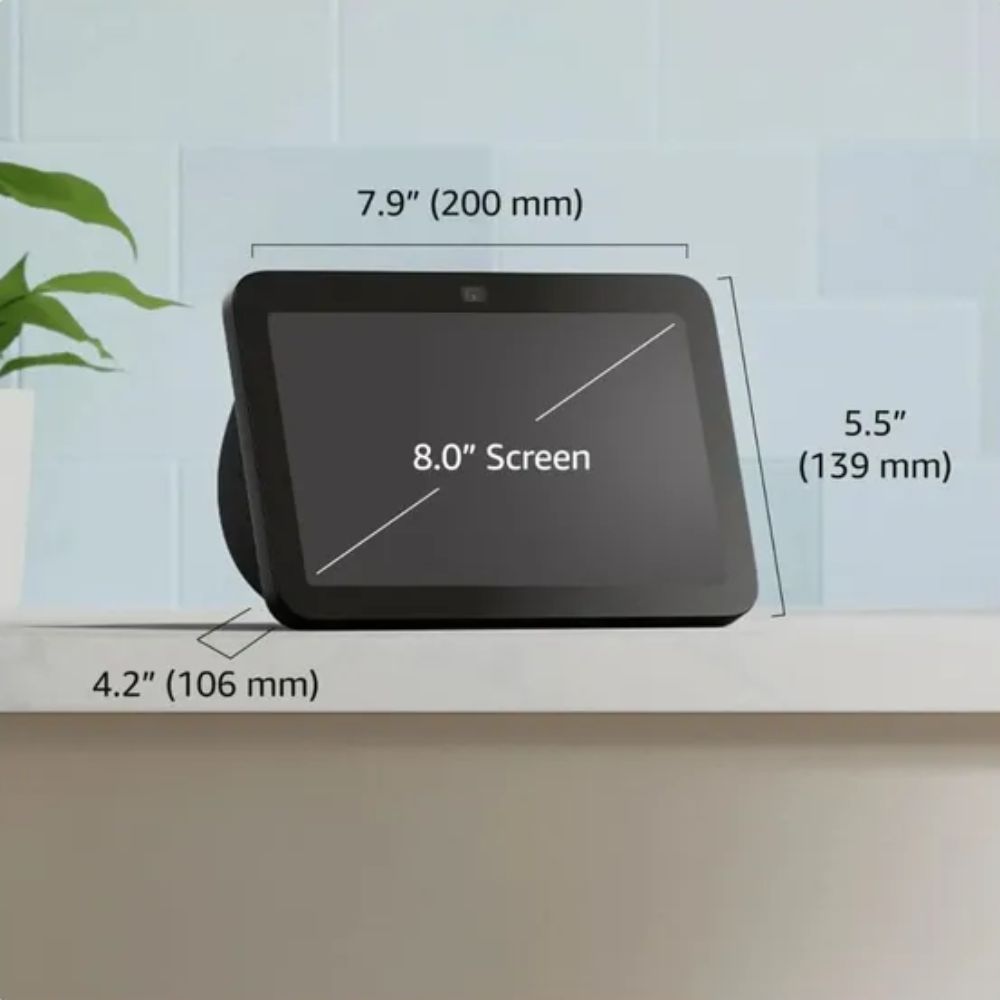 Asistente Virtual Amazon Echo Show 5 3ra Gen Pantalla Tactil 8" Camara Frontal 13MP WiFi Doble Banda Hub Zigbee color Negro R85SD6-BK