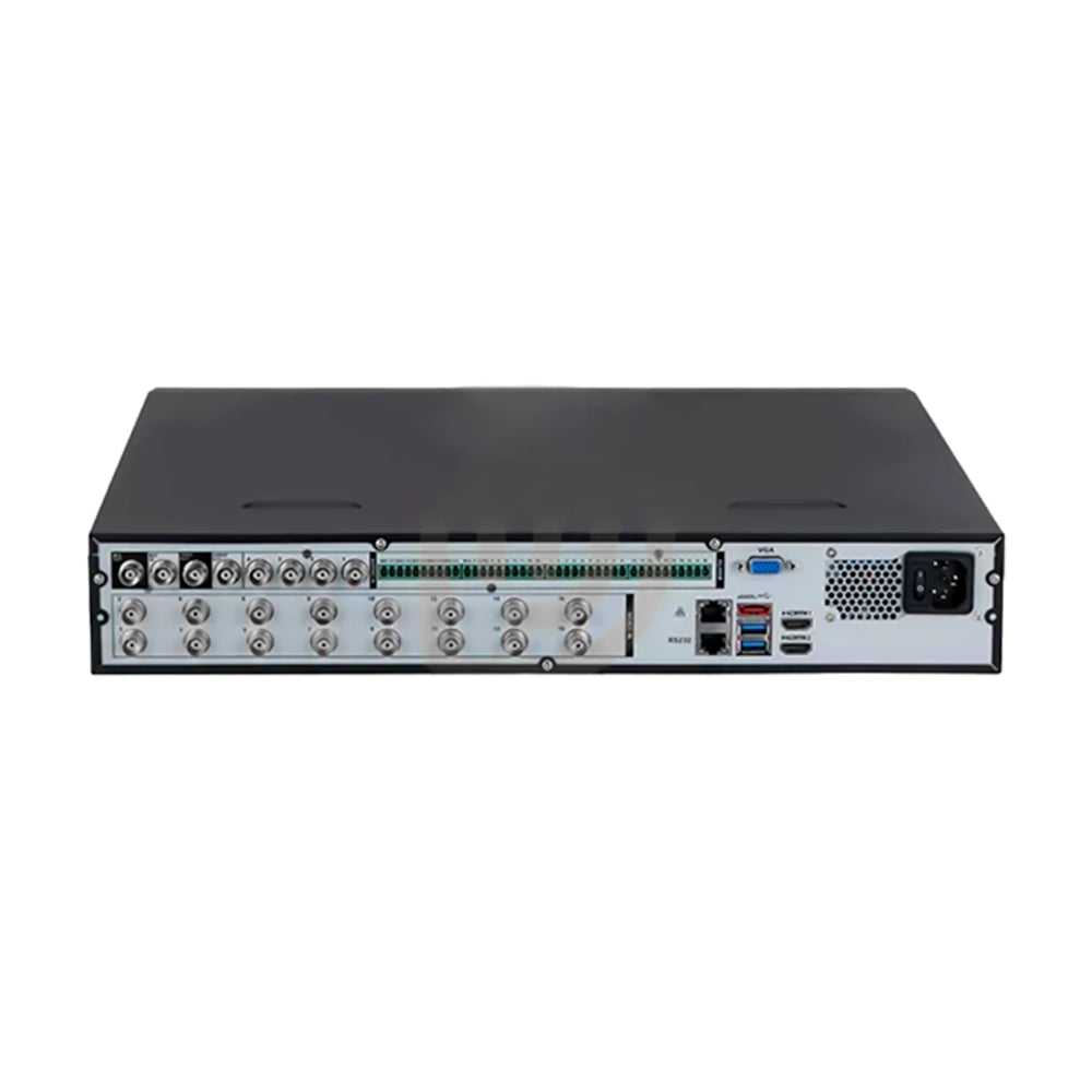 Grabador Dahua Pentahibrido de 16 Canales 4K Wizsense hasta 32ch IP max 12MP H.265+ H.265 Codificacion IA SMD Plus Rec. Facial Deteccion Perimetral 4xHDD hasta 16TB 2xHDMI 1xVGA 3xUSB 1xRJ45 Giga 1xRS485 1xeSATA XVR7416L-4K-I3