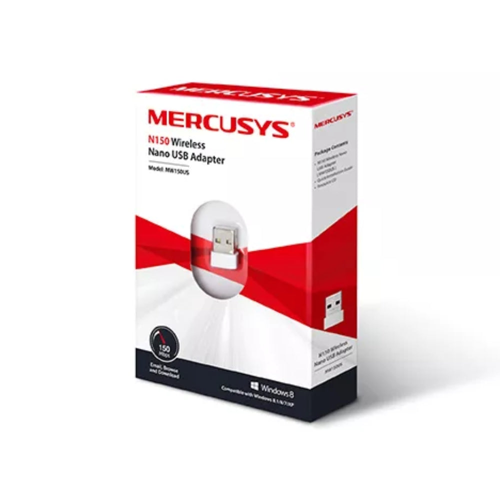 Adaptador Mercusys USB Inalambrico N150 Antena Integrada Modo Soft-AP Seguridad WPA/WPA2 Compatible Windows XP788.110 MW150US