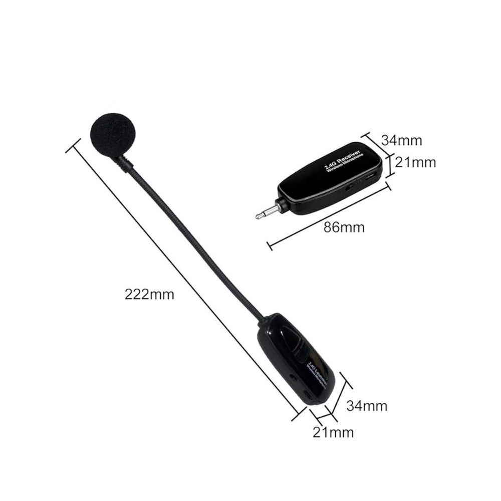 Microfono Dimax para Conferencias Inalambrico 2.4GHz Potencia 10dB Alcance hasta 50 metros Bateria hasta 8 Horas y014