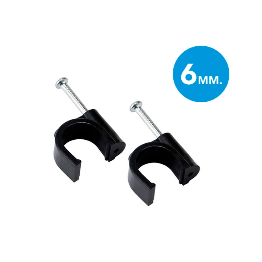 Clip Dimax para Sujecion de Cables Bolsa de 100 Piezas Medida 6mm color Negro f320