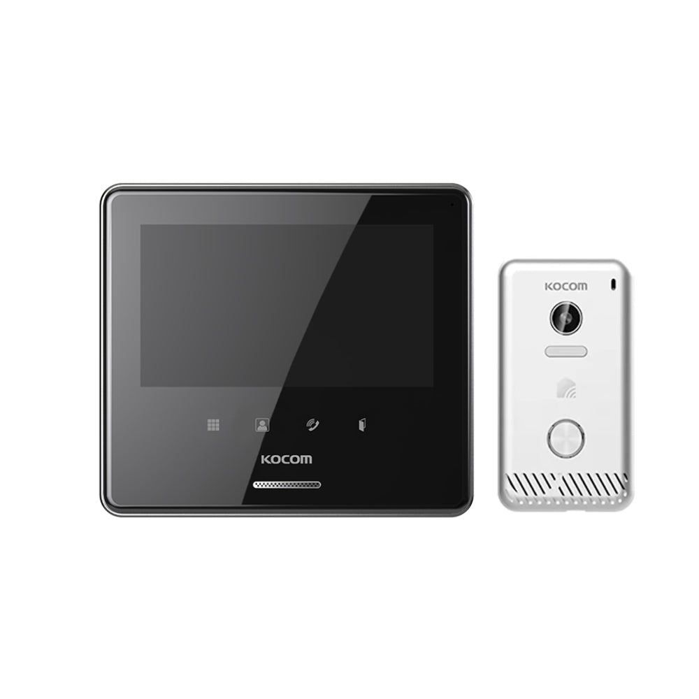 Video Portero Kocom IP con POE color Negro + Frente de Calle KCV-S701IPOEB + KC-S81M