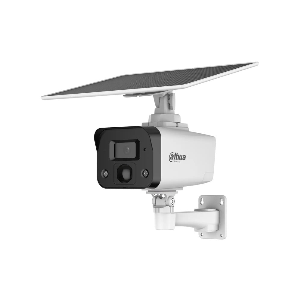 Camara IP Dahua Bala 4MP con Panel Solar y 4G Luz 30m Modo AOV MicroSD 512GB Audio 2 Vias IP67 DH-IPC-HFW2441DGP-4G-SP