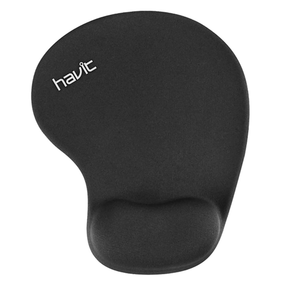 Mouse Pad Havit con Soporte de Muñeca de Gel Superficie Suave Material de Alta Calidad color Negro HV-MP802-BK