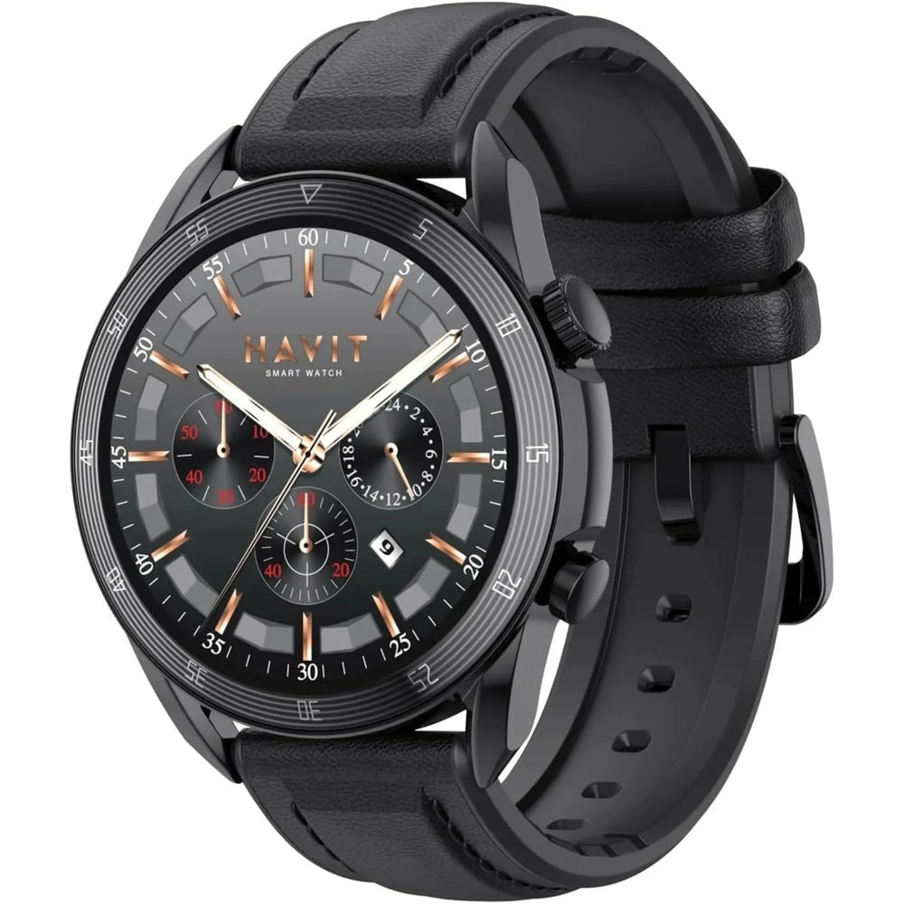 Reloj Smartwatch Havit Pantalla Amoled Ultra HD 1.39" Realiza y Contesta Llamadas Monitera Salud IP68 M9030 PRO-BLACK