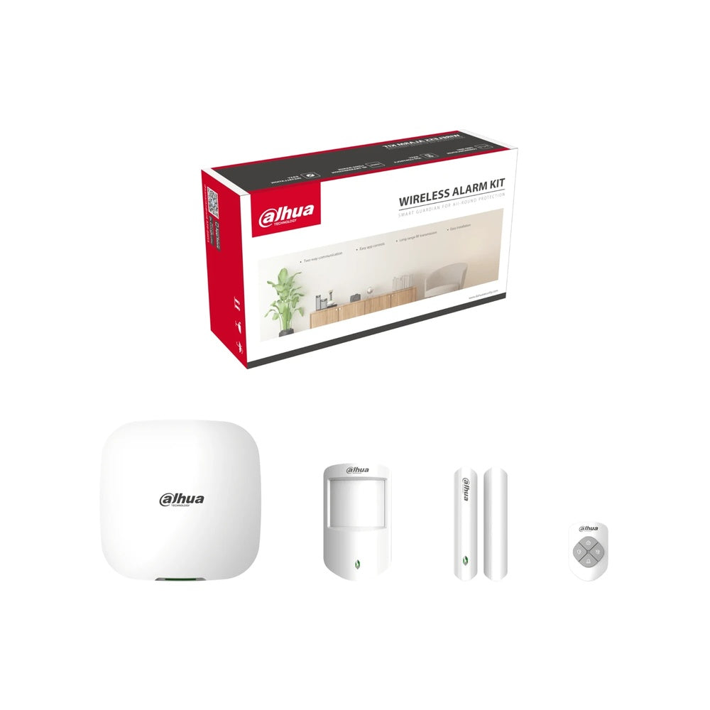 Kit de Alarma Inalambrico Dahua 1xHub 1xContacto 1xControl Soporta 100 perifericos WiFi 4G DHI-ART-ARC3000H-03-FW2-C