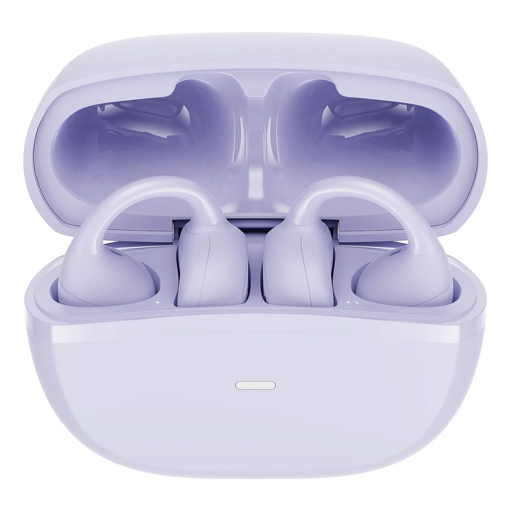 Auriculares Havit Inalambricos de Oido Abierto Cancelacion de Ruido BT v5.4 Puerto USB-C IPX5 Purpura OWS916 LITE-PRP