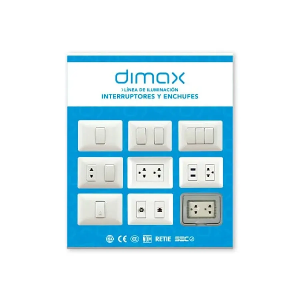 Tablero de Exhibicion Dimax de Distintos Modelos de Interruptores y Enchufes Z013
