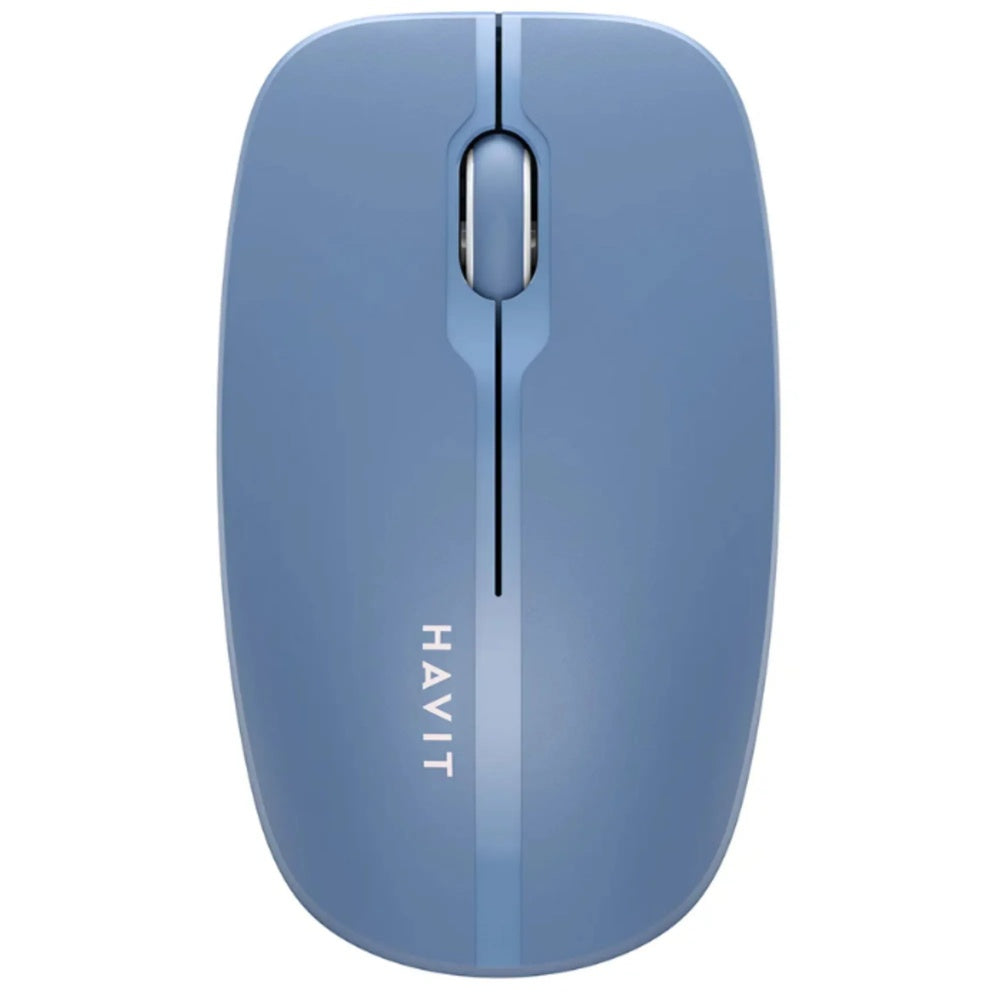 Mouse Havit Inalambrico Conexion Dual 2.4GHz y BT v5.2 Alcance 10m 1600DPI color Azul MS53WB-BL