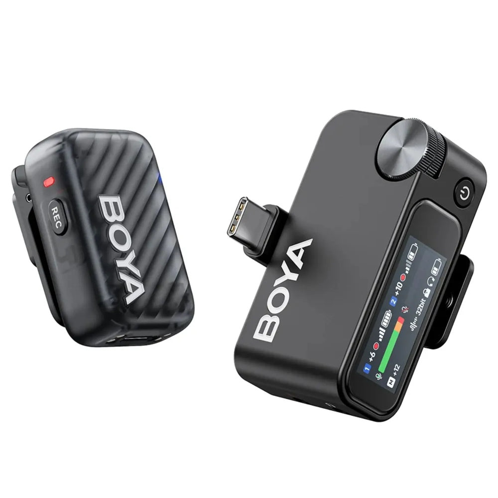 Microfono Inalambrico Boya Todo en1 True AI Compacto y Simple Capsula Premium 6mm Memoria 8GB BOYAMIC 2-03