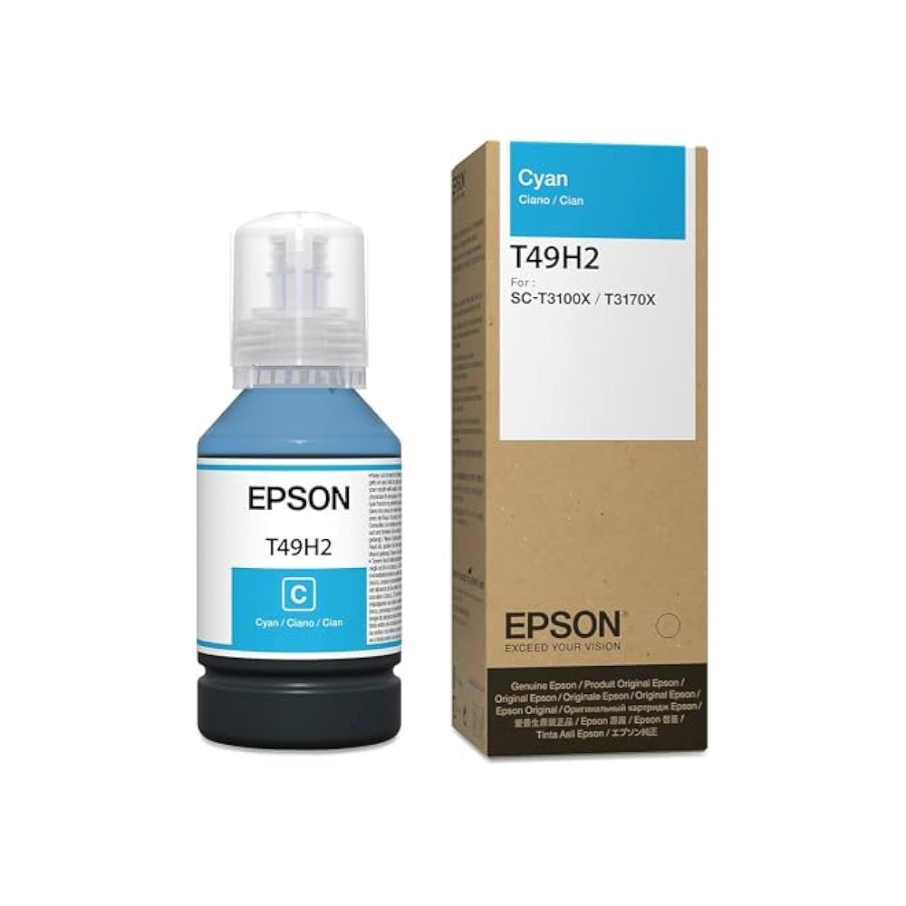 Botella de Tinta Epson T49H para Plotter color Cian de 140ml T49H200