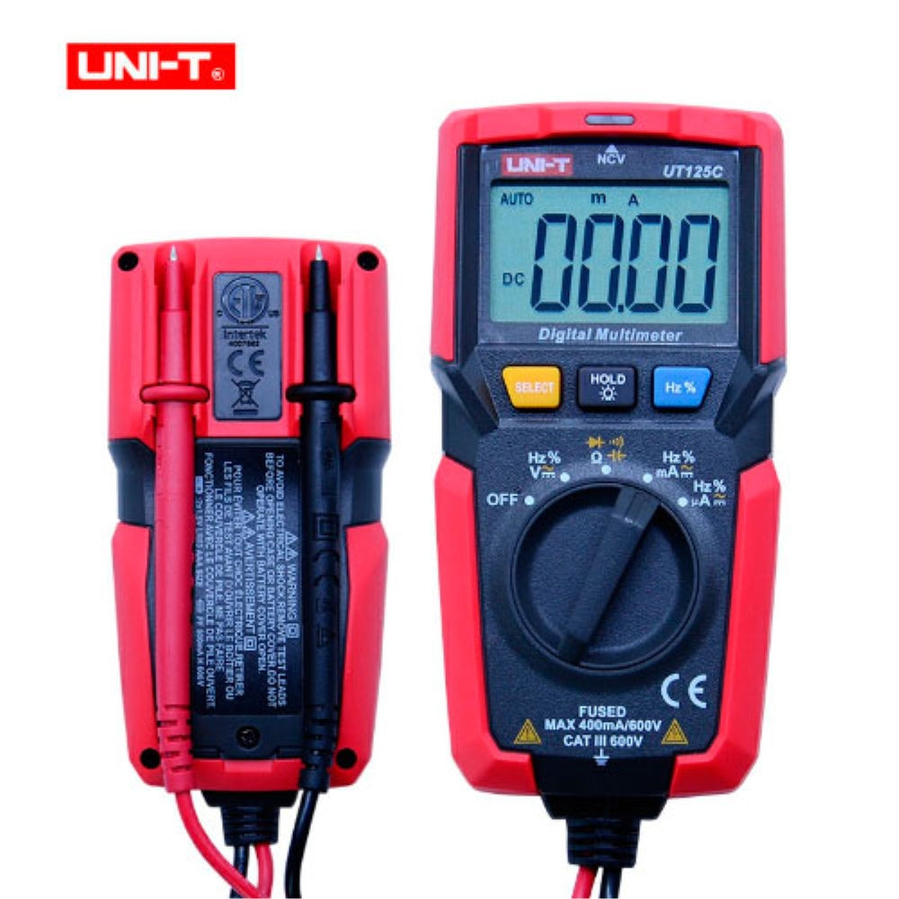 Multimetro Uni-t Digital de Bolsillo Voltaje hasta 600 AC DC Corriente hasta 400mA AC DC UT125C