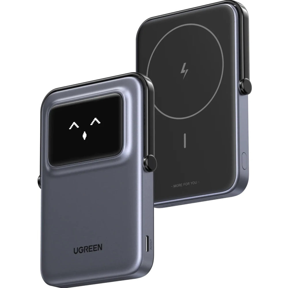 Mini Power Bank Ugreen 5.000mAh Inalambrico Magnetico 7.5W 1xPuerto USB-C 20W Pantalla TFT con Gestos 35605B