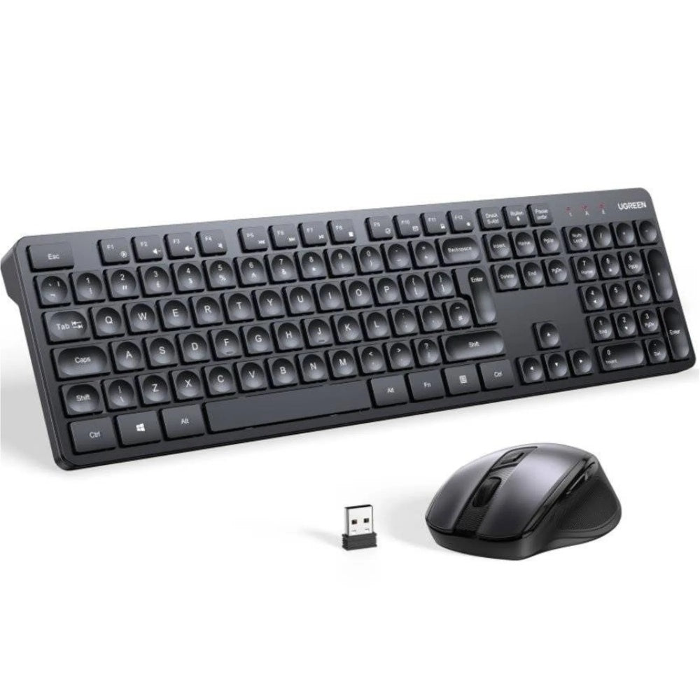 Combo Teclado+Mouse Ugreen Inalambrico Conexion 2.4GHz Alcance 10m Teclado Ergonomico Español Mouse hasta 4000DPI 45114