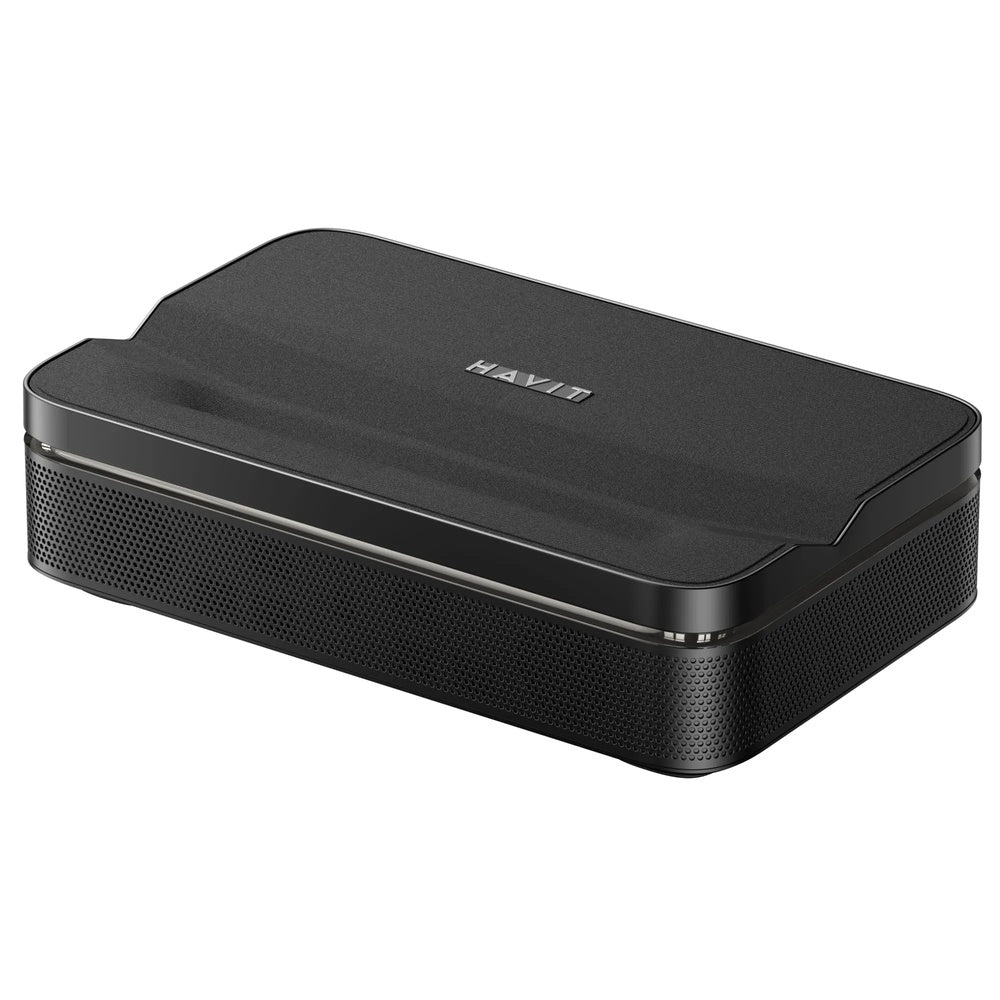 Proyector Havit FullHD 1080P hasta 100" 600 ANSI Lumens Android 11 Google TV Bateria Interna Uso Portatil PJ600Plus-BK